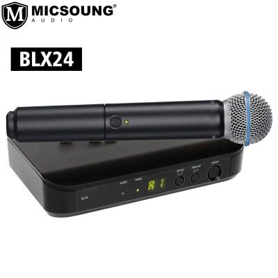 China Profession Handheld Channel 1 Kit Handheld Mic BLX24 Microphone BLX4/PG58 Microphone UHF Wireless Vocal System For Karaoke Stage Performance Church for sale