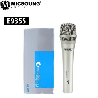 China Handheld microphone e935 Sixtyear Chrome color wired Sennheisertype dynamic cardioid professional vocal wired dynamic cardioid microphone for sale