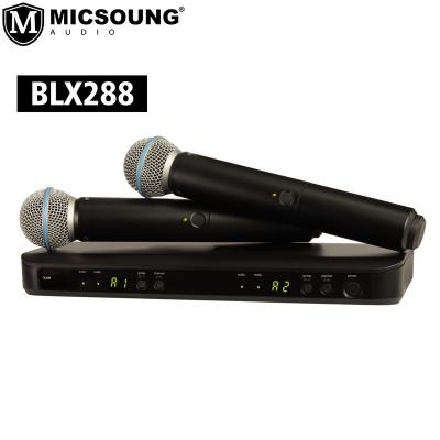 China BLX288/PG58 Dual Microphone Handheld Wireless Vocal System With Two SM58a/PG58/Beta58a Handheld Transmitters, The Most Affordable Dynamic Microphone for sale