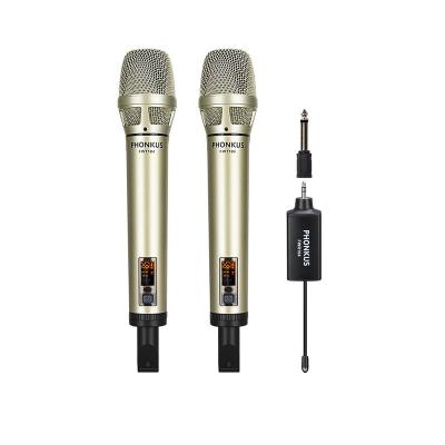 China Live Microphone Palmamic FWM 102 Handheld UHF Meeting Mini Wireless Studio Recording Karaoke Microphone Dynamic Condenser Microphone With Adapter for sale