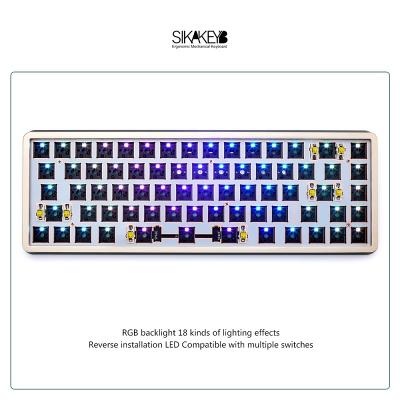 China Hot Sale 65% SIKAKEYB New Arrival Anti-ghosting Castle SK3 RGB Backlit Blue Green Purple Aluminum Metal Case DIY Keyboard Kit for sale