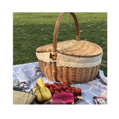 China Plant Viable Free Sample Wicker Basket Storage Hand Made Natural Baskets For Picnic for sale