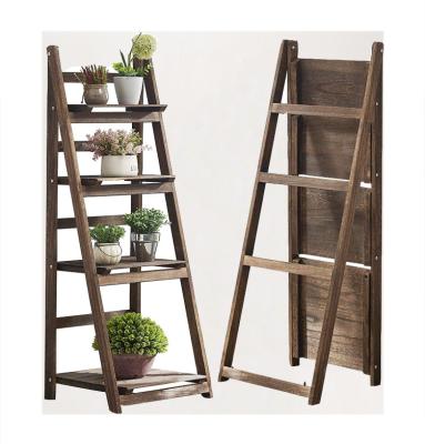 China Vintage Factory Display Rack Foldable Wooden Adjustable Wooden Rack Bookshelf Vintage Factory Outdoor Shelf for sale