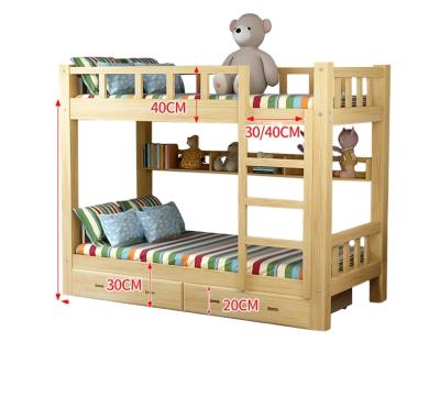 China Wholesale Cheap Solid Wooden Storage Kids Bunk Beds Bunk Bed Wooden Kids Bunk Beds With Drawers for sale