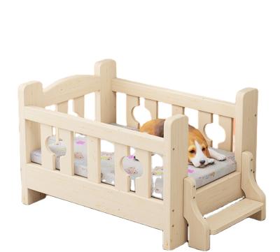 China Breathable Handmade Wooden Cat House Bed Products Wooden Pet Bunk Bed For Dogs Pet Wooden House for sale