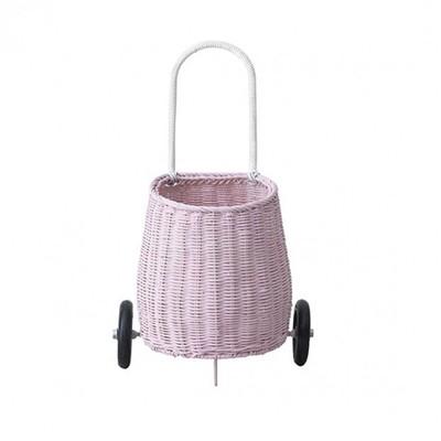 China New Minimalist Style Picnic Wicker Baskets With Wheels For Kids Children Rattan Storage Basket Baby Home Decoration for sale