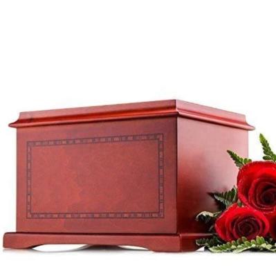 China European style wooden cremation human funeral urn for human ashes urn adult size for sale