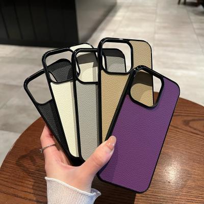 China Solid color new iphone 14pro case apple 13pro inclusive anti-fall 12 max in shockproof leather for sale