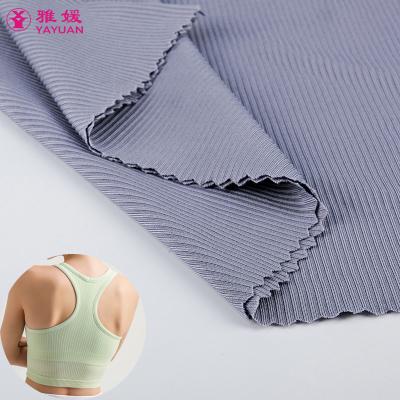 China Stretch For Sleepwear Shapewear Tank Top Briefs Nylon Spandex 13 Rib Stretch Fabric Hot Selling 87 Weft Plain Knitted Dyed Medium Weight for sale