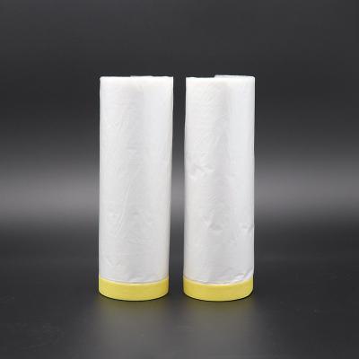 China High Quality Waterproof Plastic HDPE Film Waterproof Pre Taped Masking Adhesive Masking Film In China for sale