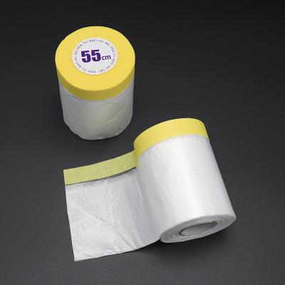 China China Supplier 150m HDPE Plastic Roll Waterproof Pre-Recording Masking Film Pre Taped Tape for sale