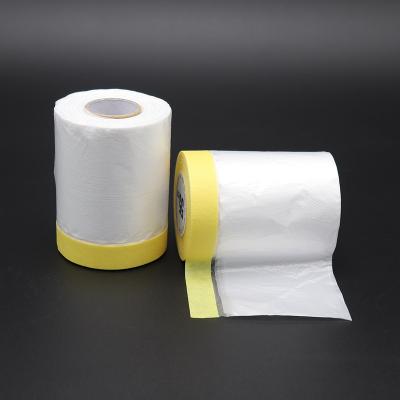 China Waterproof Transparent Crepe Paper Plastic Sheet Spray Paint Covering Masking Film for sale