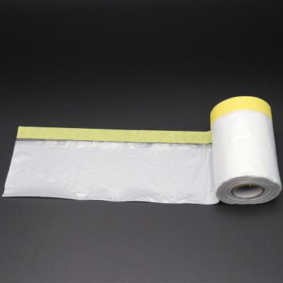 China Waterproof home decoration paint masking paper film preloaded masking film masking film roll for sale