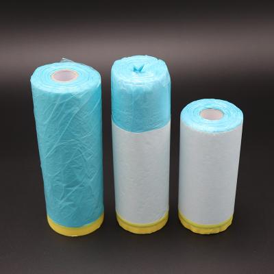 China Competitive Price Washy Tape Waterproof Pre-taped Spray Paint Plastic Automotive Masking Film for sale