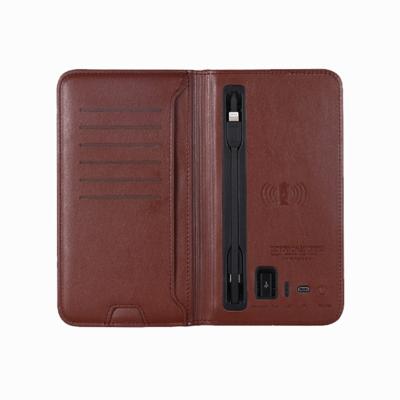 China PU Leather 6800mAh power bank battery wallet wireless charger travel wallet power bank for sale