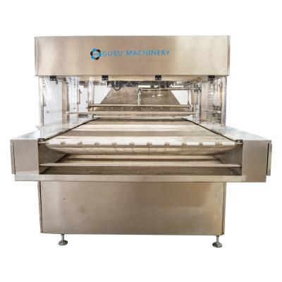 China Full Automatic Snack Factory Chocolate Enrobing Coating Machine With Cooling Tunnels for sale