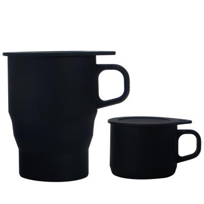 China Professional Manufacture Eco-friendly Portable Folding Silicone Drinking Retractable Folding Camping Coffee Mug for sale