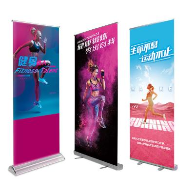 China Custom Portable Outdoor Advertising Vinyl Coffee Shop Exhibition Display Retractable Banner Stand For Trade Show for sale