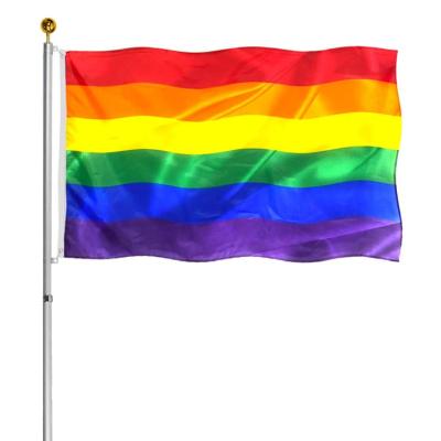 China Pride Apparel Rinbow Flags Cheerful 3x5 Double Sided Printing Banners Healthcare Institutes Goods Flag Double Sided for sale