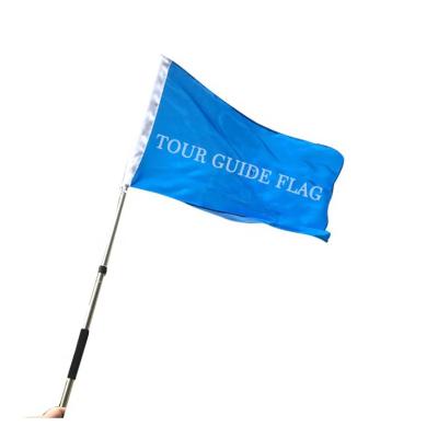 China Health Care Institutes Customized High Quality Polyester Tour Guide Sign Hand Flag Tour Guide Flag for sale