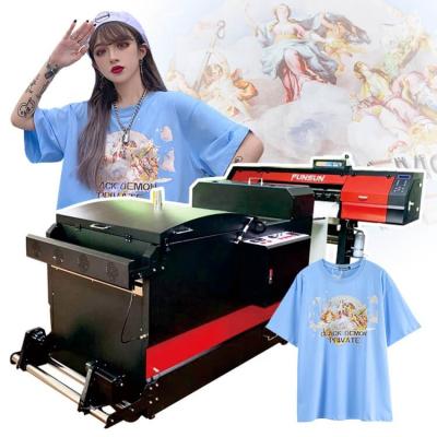 China Funsun New Technology Hotels T-shirt Canvas Printing Machine PET Film DTF Printer With Shaking Powder Machine for sale