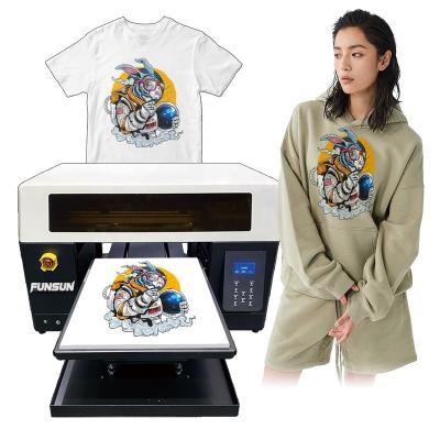 China Funsun Hotels China Made Industrial Direct Selling Digital DIY i3200 4720 Dual Heads Direct To Garment DTG Printer For Any Color T-shirt for sale