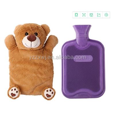 China Bed Sleep Plush Animal Water Bottle Warmer Blanket / Water Bottle With Cute Plush Blanket / Animal Shaped Hot Water Bottles Case for sale