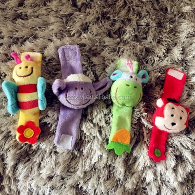 China Free Sample Bed Sleep Plush Baby Wrist Watch Rattle Baby Wrist Toys Hands Pays Finders Infant Wrist Baby Toys for sale