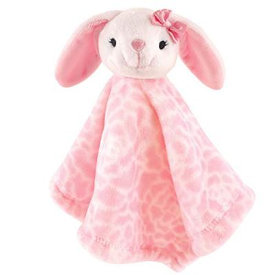 China Custom Soft Plush Baby New Gift Stuffed Pink Rabbit Baby Plush Blanket Toy Quilt Blanket Plush Baby Toys for sale