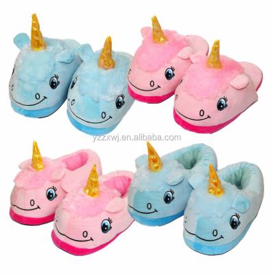 China Free Sample EVA Unicorn Slipper For Kids Plush Unicorn Slippers Plush Animal Slippers For Women for sale