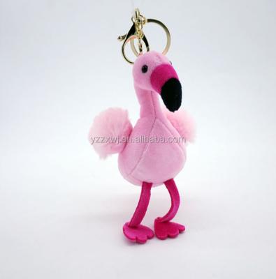 China For Kids Free Sample Flamingo Soft Stuffed Plush Flamingo Key Chain Custom Small Size Animal Key Chain for sale