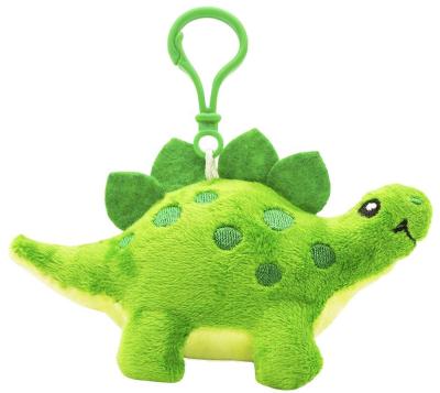 China Stuffed Plush Toy Dinosaur Clips Stegosaurus Toys Small For Backpack Wallet Decoration Dinosaur Plush Key Chain for sale