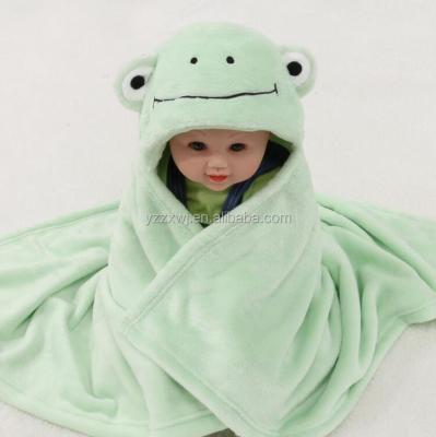 China Free Sample PORTABLE Baby Fannel Fleece Pink Frog Wrap Blanket Coral Fleece Blanket for sale