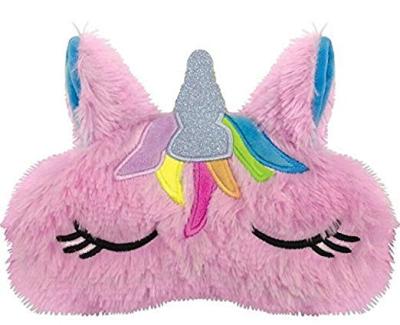 China Plush Eye Mask for Girls Women Kids Cute Unicorn Horn Sleep Mask Soft Plush Eye Sleep Mask for sale