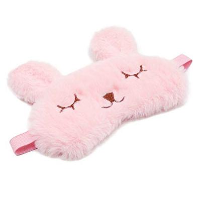 China Plush Sleep Eye Mask For Headband Nap Cover Bunny Plush Mask Travel Eye Mask Sleep for sale