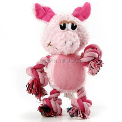 China Free Sample Stuffed Plush Pig Shape Dog Squeaky Chew Toy Pet Toys Squeeze Pink Pet Viable Pig for sale