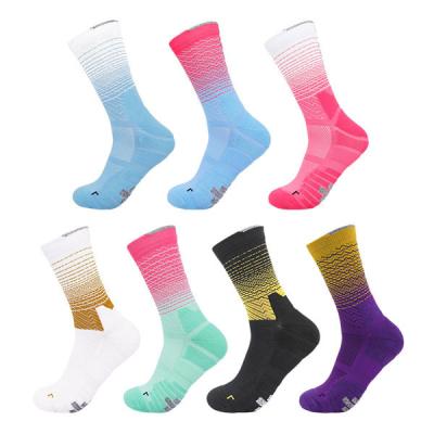 China Breathable Unisex Cushioned Compression Sporty Custom Patterned Basketball Socks High Quality Cotton Crew Socks for sale