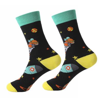 China 2022 Spring New Design Custom QUICK DRY Manufacturer Design Logo Colorful Pattern Crew Men Cotton Dress Socks Novelty Fashion for sale