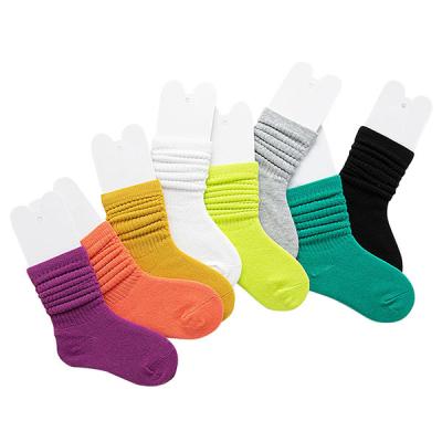 China Wholesale QUICK DRY Cotton Children Long Kids Girl Ribbed Knee High Tube Solid Color Slouch Socks for sale