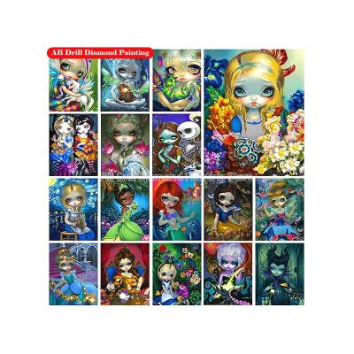 China Waterproof+ECO-Friendly OEM ODM factory wholesale ab drills Custom Girl 5D Diamond Painting Kids Gift Cartoon Round High End Square Diamonds Short Fiber for sale