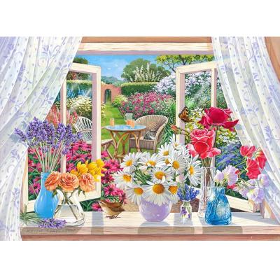 China Wholesale Custom Cross Stitch Wall Art Home Decoration Landscape Garden Embroidery Kit Europe DIY Flowers Paintings Cross Stitch Kits for sale