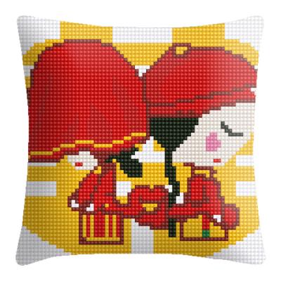 China Wholesale Cross Lovers Home Embroidery Kits DIY Pillow Dropshipping DIY Cross Wool Embroidered Stitch Purple for sale