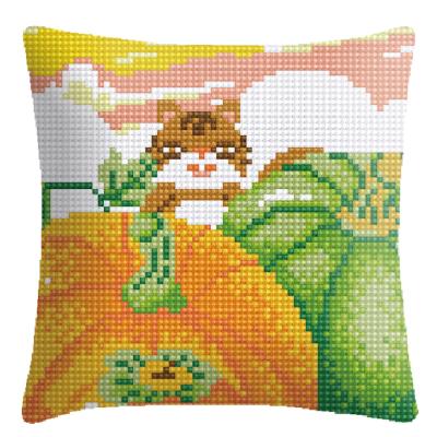 China Wholesale Europe Delicate Wool Embroidered Pillow Pumpkin Cross Stitch Kits Home Decoration For Cross Stitch Embroidery Pillow Kits for sale