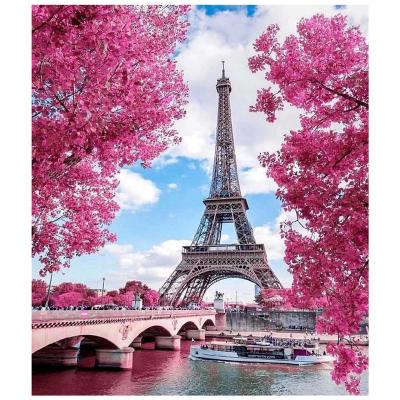 China Waterproof+ECO-Friendly Factory Custom 5d Diamond Landscape Paris France Eiffel Tower Room Magic Decor Full Drill Diamond Painting for sale