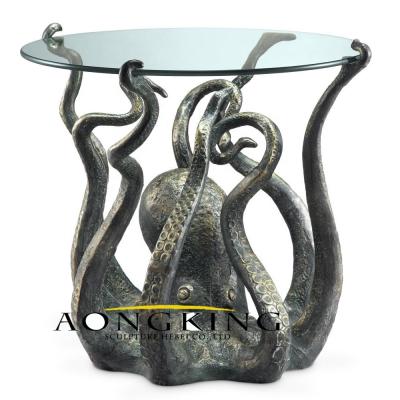 China Europe creative animal octopus metal table base bronze legs for sale