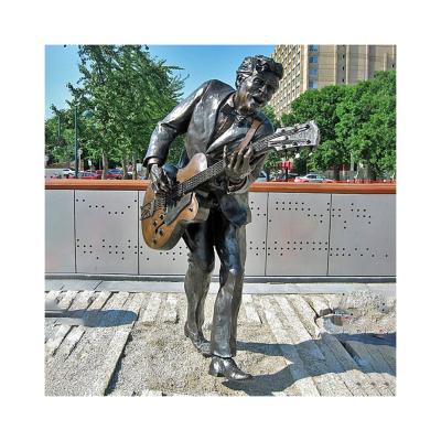 China Europe Chuck Berry Bronze Statue in Delmar Loop by Urban Contemporary Music Artist for sale