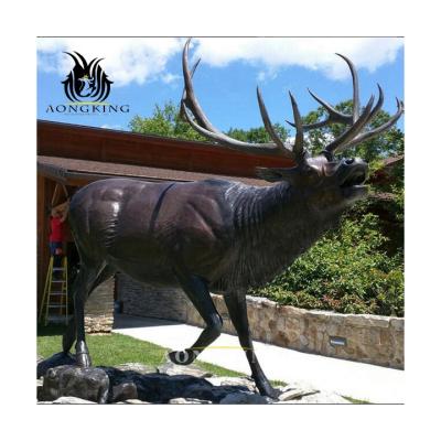 China Europe Garden Cast Bronze Outdoor Metal Animal Sculptures Moose Deer Statue for sale