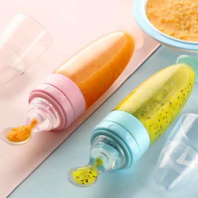 China BPA Free Baby Silicon Aided Food Expelled Baby Bottles Spoon BPA Free for sale