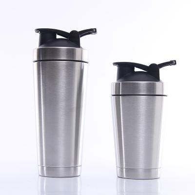 China PORTABLE Double Wall Vacuum 304 Stainless Steel Water Bottles Protein Shaker Cups For Gym Sports for sale