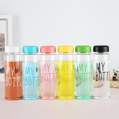 China Cheap Casual My Bottle Custom AS Plastic Water Bottle 500ml BPA Free Water Bottle for sale